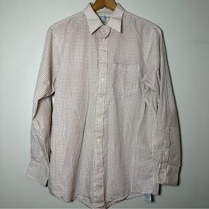Vintage Burberry Checkered Casual Dress Button Down Shirt Mens Size 16
